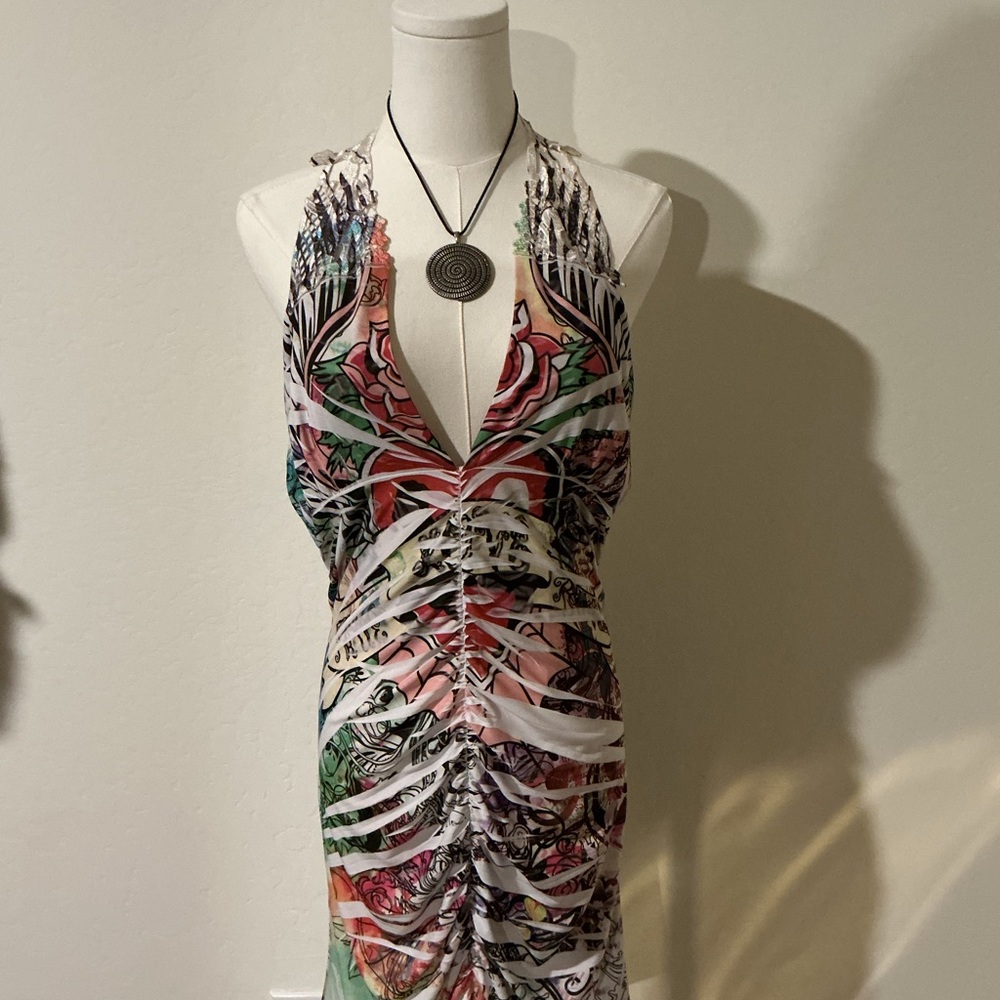 Fashion Love multicoloured halter neck bodycon dress